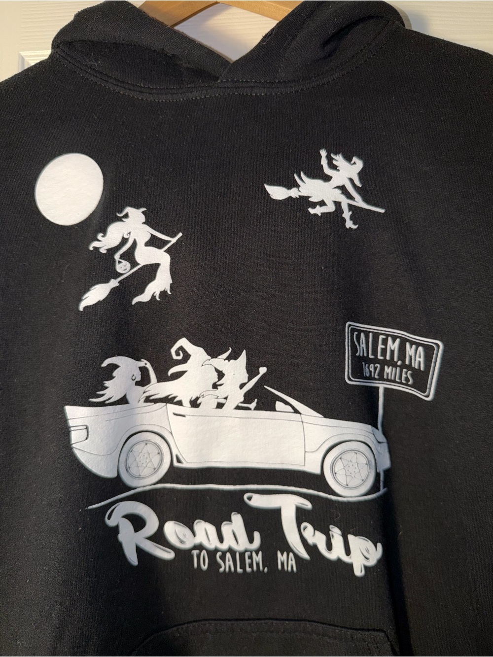 Salem MA Halloween Witches Road Trip Black Graphic Hoodie Sweatshirt